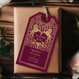 赤王室の獅子中世結婚剣 ギフトタグ