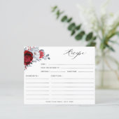 赤王室の白シルバーブライダルシャワーレシピカード (スタンド正面)