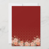 赤王室の金ゴールドフローライスラム結婚教徒 招待状 (裏面)