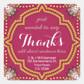 赤王室の金ゴールド東感謝してい方形シール スクエアシール (正面)