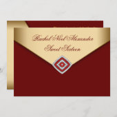 赤王室の金ゴールドSweet sixteen 招待状 (正面/裏面)