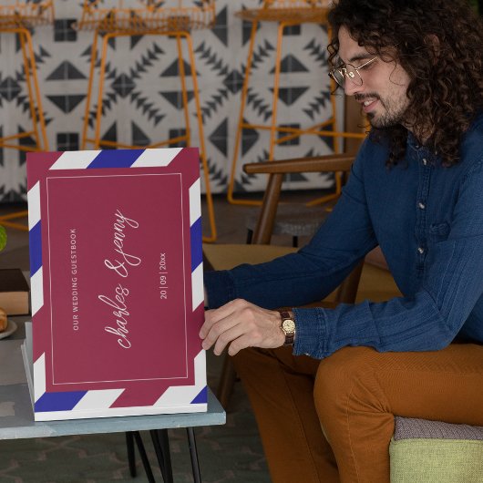 赤王室の青結婚テーマ ゲストブック