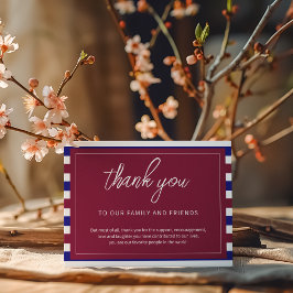 赤王室の青結婚テーマ サンキューカード