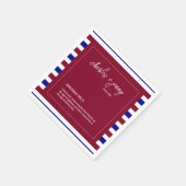 赤王室の青結婚テーマ スタンダードカクテルナプキン (角)