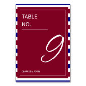 赤王室の青結婚テーマ テーブルナンバー (正面)