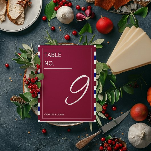 赤王室の青結婚テーマ テーブルナンバー