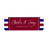 赤王室の青結婚テーマ ラベル (正面)