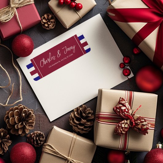 赤王室の青結婚テーマ ラベル