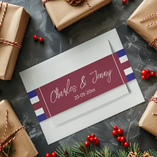 赤王室の青結婚テーマ 招待状ベリーバンド