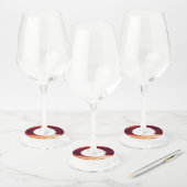 赤瑪瑙とフレームのエッジモダン秋の結婚式 ワイングラスタグ (セット)