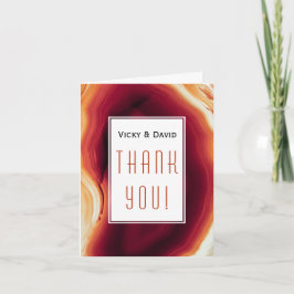 赤瑪瑙のスライスジオード結婚式感謝写真 サンキューカード