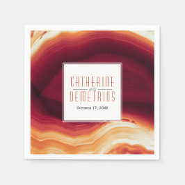 赤瑪瑙はモダン秋結婚の スタンダードカクテルナプキン