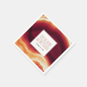 赤瑪瑙はモダン秋結婚の スタンダードカクテルナプキン (角)