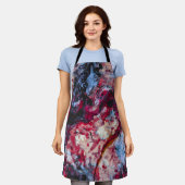 赤瑪瑙クリスタルジオード抽象芸術 エプロン (着用した状態)