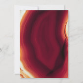 赤瑪瑙スライスとフレーム秋の結婚式 招待状 (裏面)