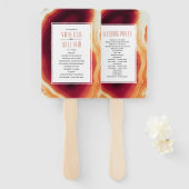 赤瑪瑙スライス及びフレーム秋の結婚式プログラム ハンドファン (正面&裏面)