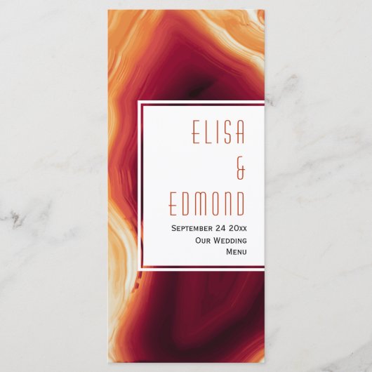 赤瑪瑙スライス結婚のカード メニュー (正面)