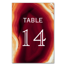 赤瑪瑙スライス結婚の表の番号カード テーブルナンバー