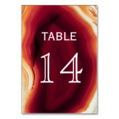 赤瑪瑙スライス結婚の表の番号カード テーブルナンバー (裏面)