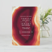 赤瑪瑙スライス(紅葉モダン結婚) 招待状 (スタンド正面)