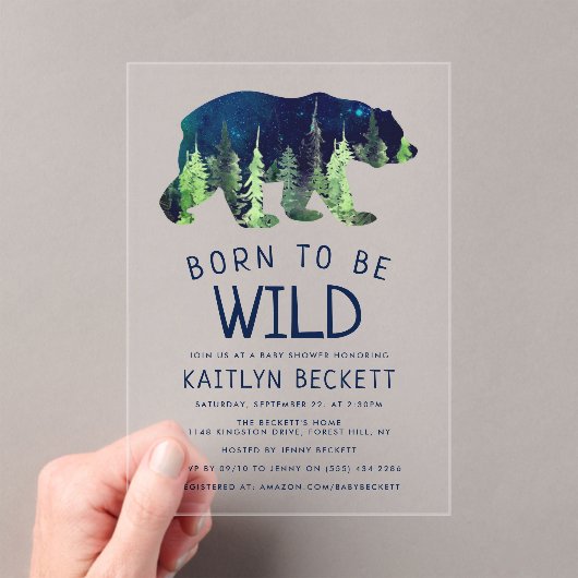 赤生まれん坊のシャワーを浴びる アクリル招待状 (インサイチュ (ポータブル))