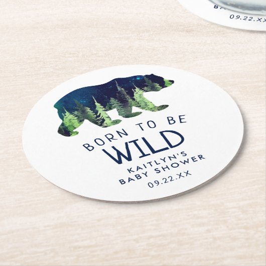 赤生まれん坊のシャワーを浴びる ラウンドペーパーコースター (アングル)