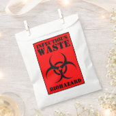 赤生物学的災害［有害物質］感染性廃棄物トリックまたは処理バッグ フェイバーバッグ (クリップ留めされた状態)