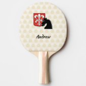 赤男らしと黒の騎士の盾と馬 卓球ラケット (正面)