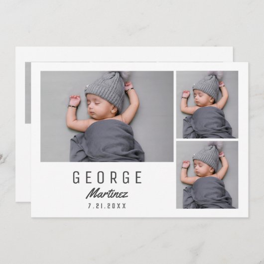 赤男女兼用ちゃんシャワーありがとうご生まれたばかりのざい 案内状 (正面/裏面)