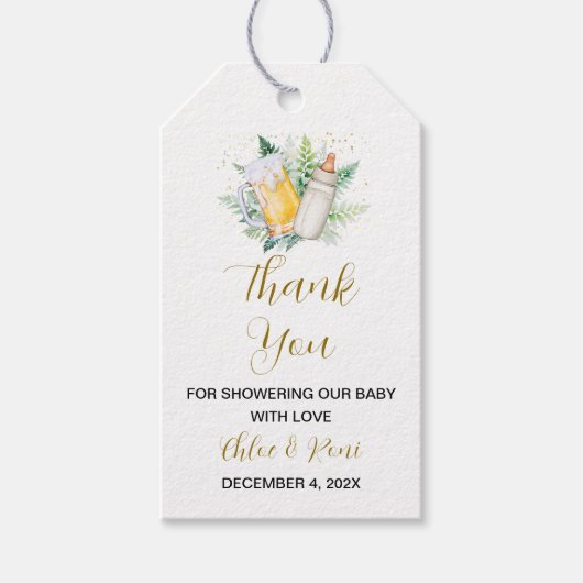 赤男女兼用ちゃんシャワーありがとうラベル ギフトタグ (正面)