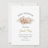 赤男女兼用ちゃんシャワーかわいい鹿 招待状 (正面)