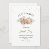 赤男女兼用ちゃんシャワーかわいい鹿 招待状 (正面/裏面)