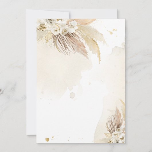 赤男女兼用ちゃんシャワーでパンパスグラスドライブ 招待状 (裏面)