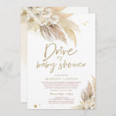 赤男女兼用ちゃんシャワーでパンパスグラスドライブ 招待状 (正面/裏面)