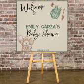 赤男女兼用ちゃんシャワーのサインを待つことができる ポスター