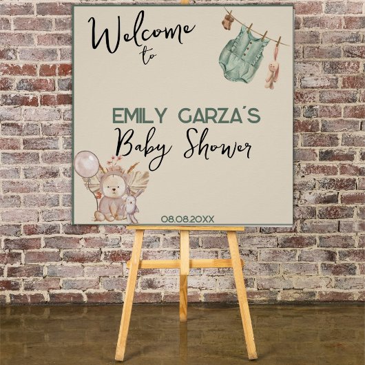 赤男女兼用ちゃんシャワーのサインを待つことができる ポスター