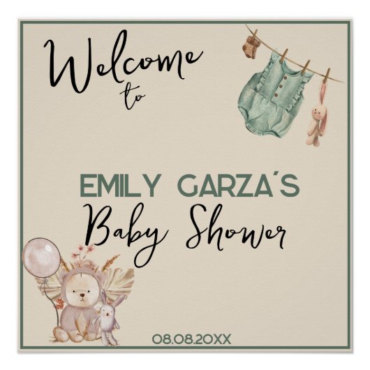 赤男女兼用ちゃんシャワーのサインを待つことができる ポスター (正面)