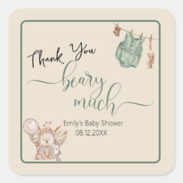 赤男女兼用ちゃんシャワーを待つ スクエアシール