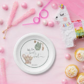 赤男女兼用ちゃんシャワーを待つ ペーパープレート (パーティー)