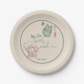 赤男女兼用ちゃんシャワーを待つ ペーパープレート (正面)