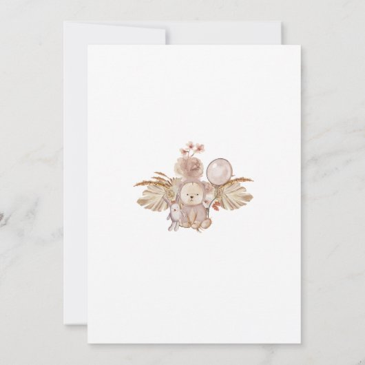 赤男女兼用ちゃんシャワーを待つ 招待状 (裏面)