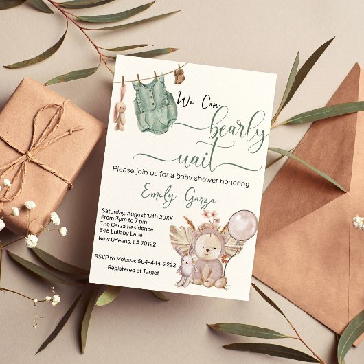 赤男女兼用ちゃんシャワーを待つ 招待状