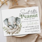 赤男女兼用ちゃんシャワーエレファントグリーン金ゴールド 招待状