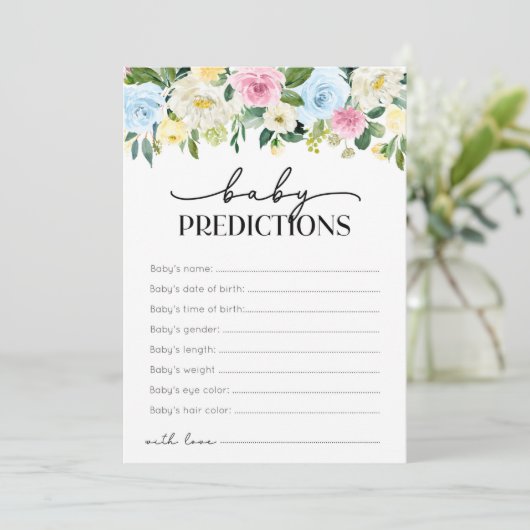 赤男女兼用ちゃんシャワーベビー予測カード 招待状 (スタンド正面)