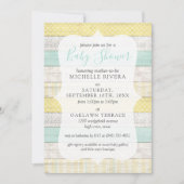 赤男女兼用ちゃんシャワーミントイエロー素朴ウッド 招待状 (正面)