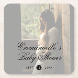 赤男女兼用ちゃんシャワーモダン写真 スクエアペーパーコースター