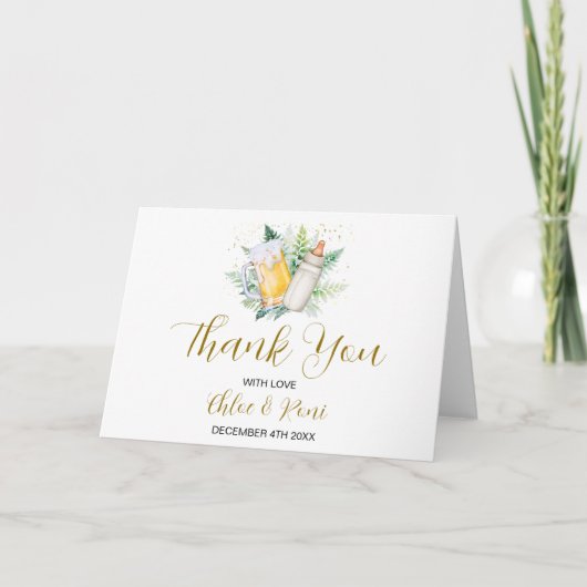 赤男女兼用ちゃんシャワー折りサンキューカード カード (正面)