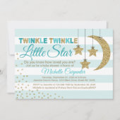 赤男女兼用ちゃんシャワー招待状ティール(緑がかった色)及び金ゴールド 招待状 (正面)