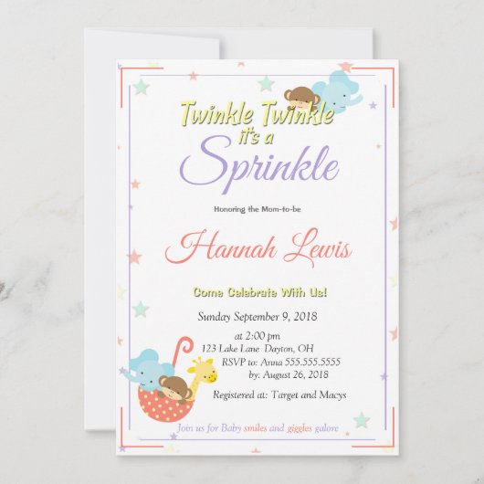 赤男女兼用ちゃんシャワー招待状母になる 招待状 (正面)