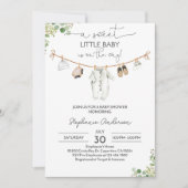 赤男女兼用ちゃんシャワー招待状赤ちゃん服 招待状 (正面)